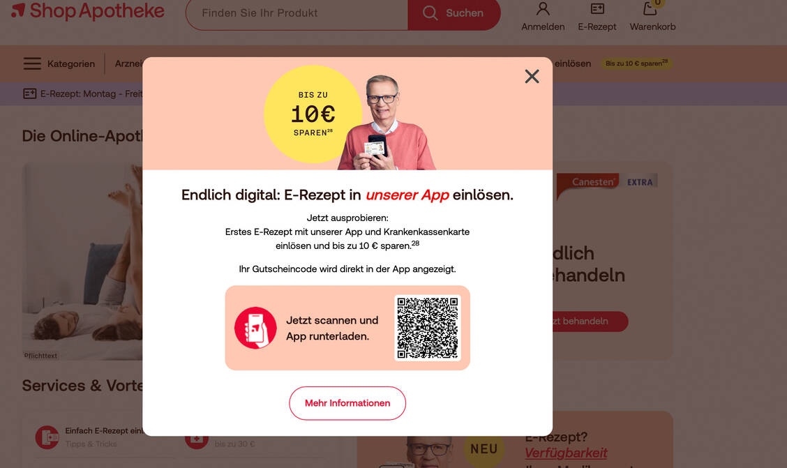 Der TV-Moderator Günther Jauch warb für die juristisch fragwürdige Gutscheinaktion von Shop Apotheke. / © Screenshot: shop-apotheke.com