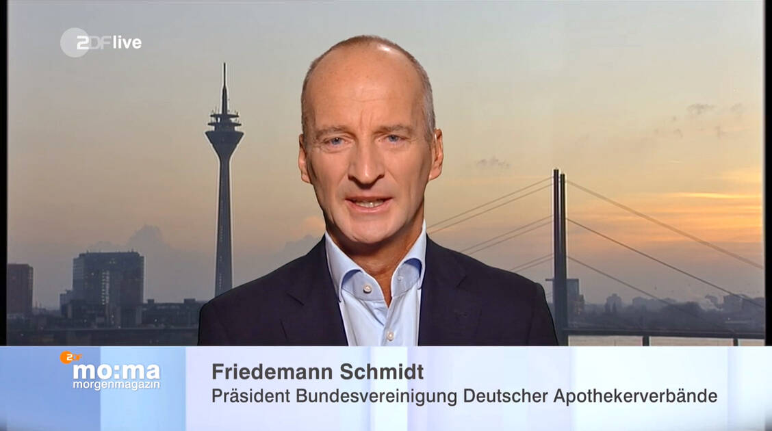 Friedemann Schmidt beantwortete im Morgenmagazin unter anderem Fragen zur Preisbindung von Arzneimitteln. / Foto: ZDF