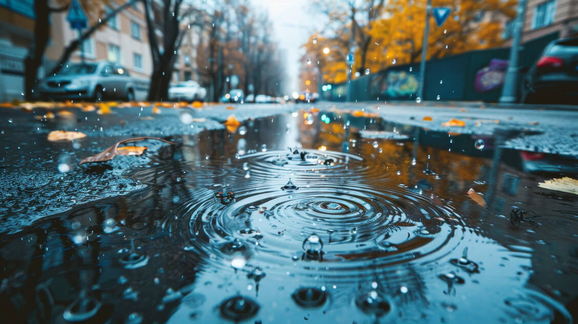 Stille Wasser sind tief: Was in Pfützen so alles los ist, entgeht den meisten Menschen. / © Adobe Stock/Yevhen - KI-generiert