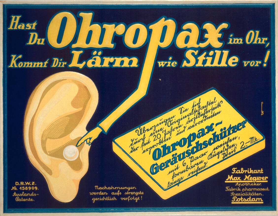 Werbeplakat von 1928 / Foto: Ohropax  GmbH, Wehrheim
