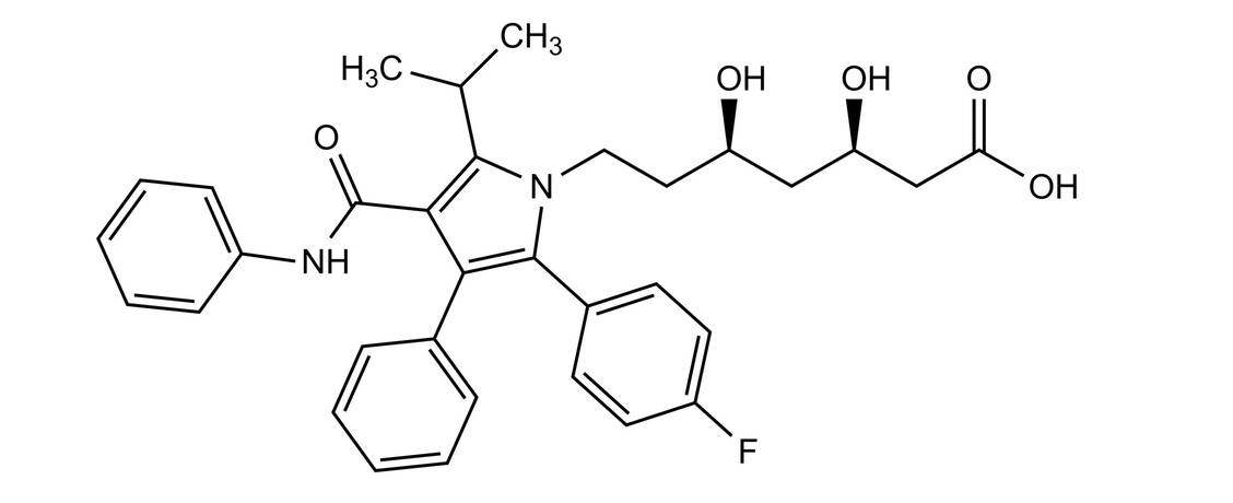 Strukturformel Atorvastatin / Foto: Wurglics