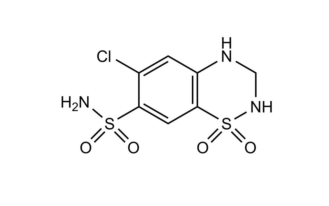 Strukturformel Hydrochlorothiazid (HCT) / Foto: Wurglics