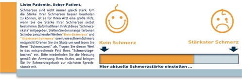 Da Kinder ihre Schmerzen noch nicht genau  artikulieren  können, sollen sie anhand von Smileys zeigen, wie sehr es ihnen weh tut.
<p class="fotonachweis">Foto: Mundipharma</p>