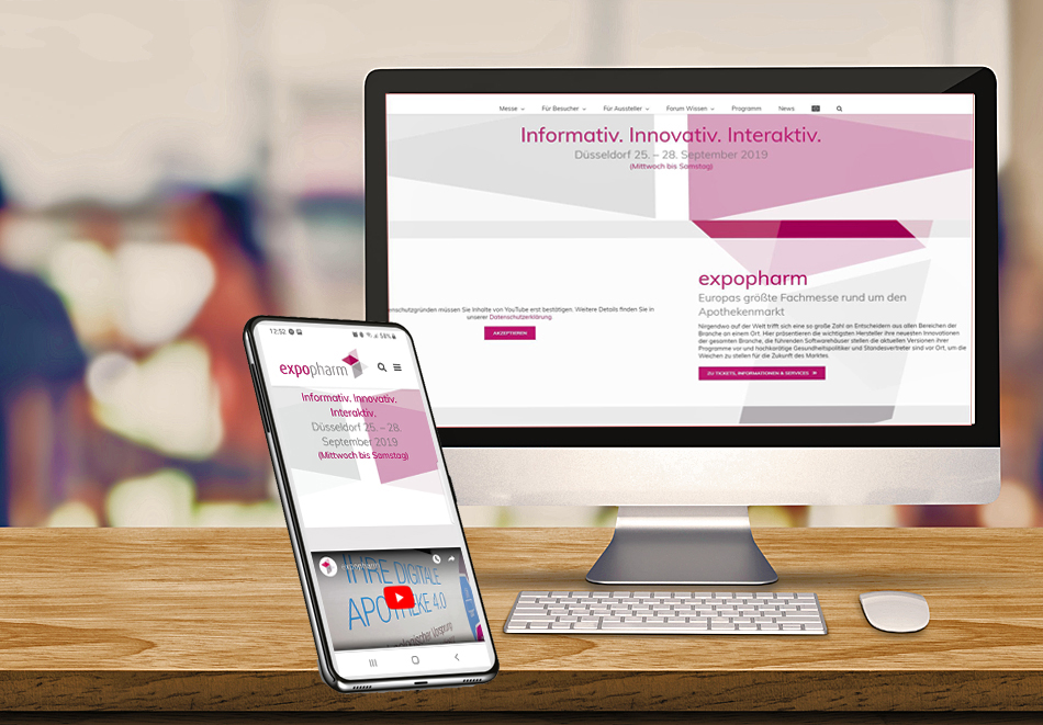 Die neue Website der Expopharm macht es Benutzern leicht, sich über das  Angebot auf der Messe auch mobil zu informieren. Auch ist es jetzt möglich aus 250 Veranstaltungen nach Interessengebieten zu selektieren.  / Foto: Adobe Stock/weedezign/SpicyTruffel/PZ/Egermeier