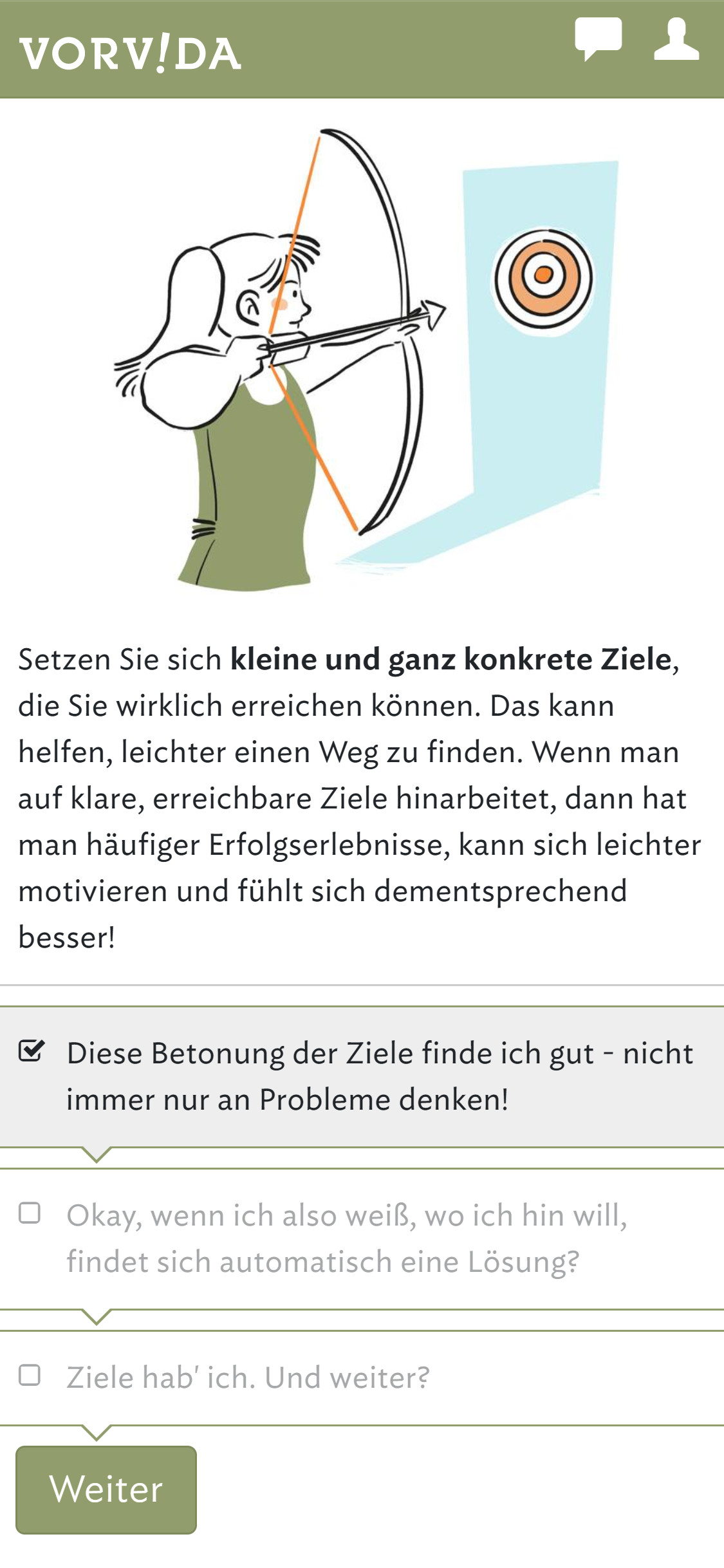 Realistische Ziele setzen und in kleinen Schritten angehen ist einer der Grundpfeiler des Vorvida-Programms. / Foto: Gaia AG