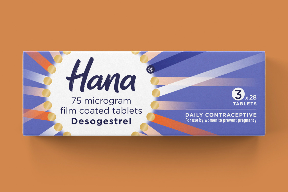 Die rezeptfreie Hana-Packung für den UK-Markt / Foto: HRA Pharma