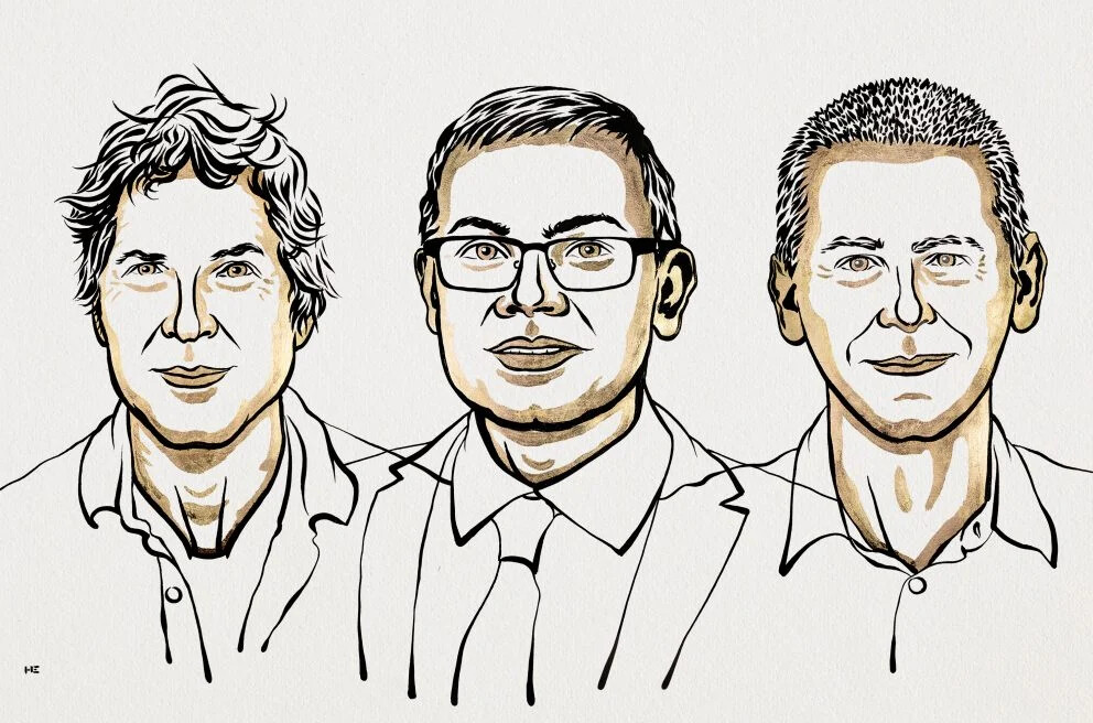 Mit dem Chemie-Nobelpreis ausgezeichnet wurden dieses Jahr David Baker, Demis Hassabis and John Jumper. / © Nobel Prize Outreach/Niklas Elmehed