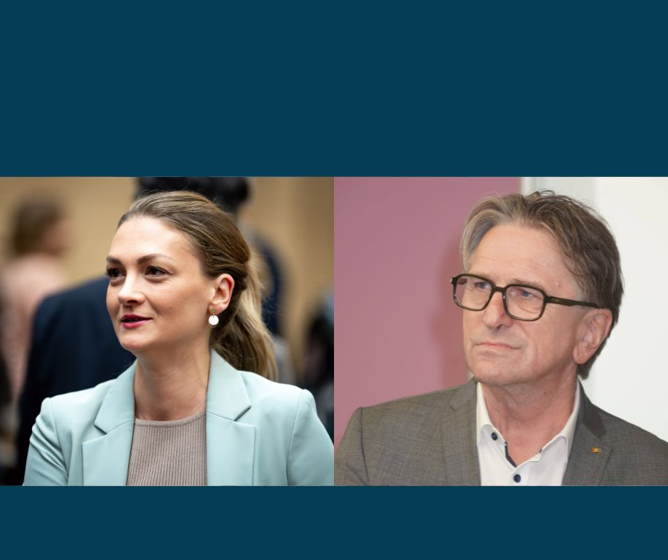 Links: Judith Gerlach (CSU), Gesundheitsministerin Bayern, und Manfred Lucha (Bündnis 90/ Die Grünen), Gesundheitsminister Baden-Württemberg / © Imago/ Political-Moments und Imago/HOFER