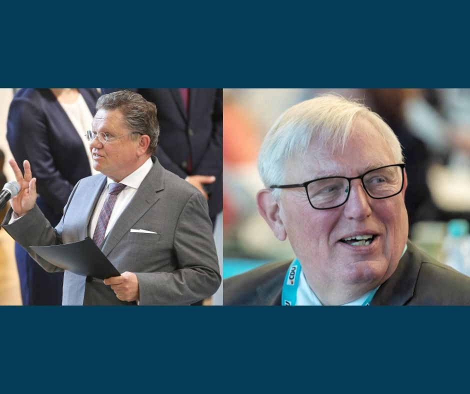 Links: Andreas Philippi (SPD), Gesundheitsminister Niedersachsen, und rechts: Karl-Josef Laumann (CDU), Gesundheitsminister NRW. / © Imago/ dts Nachrichtenagentur und Imago/ Klaus W. Schmidt
