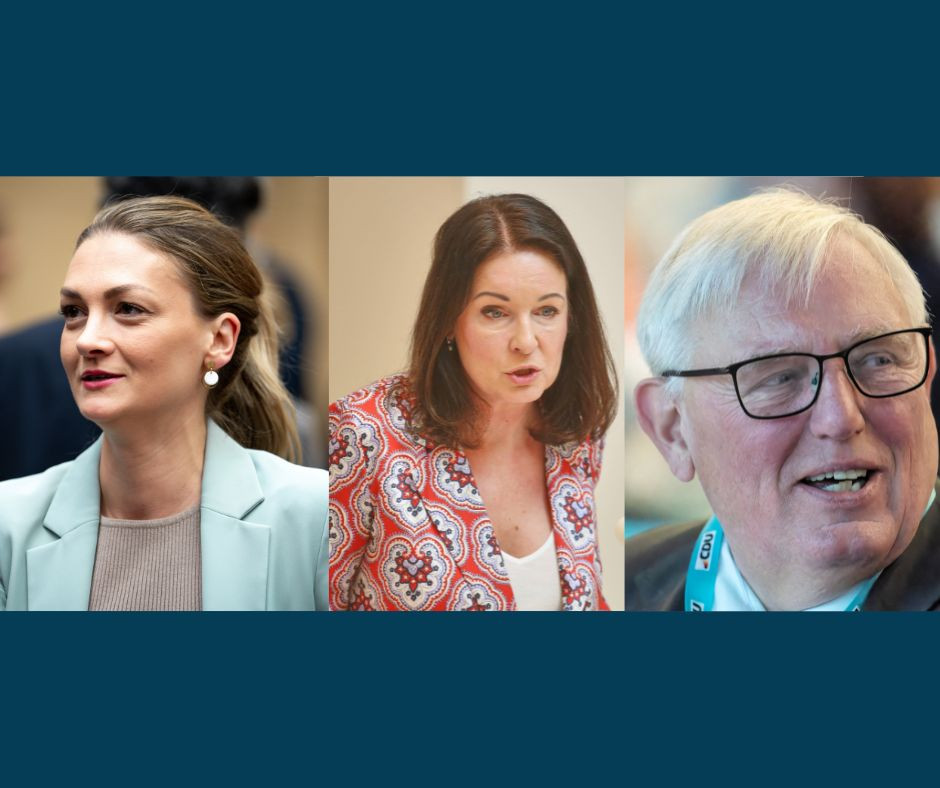 Von links nach rechts: die bayerische Gesundheitsministerin Judith Gerlach (CSU), die Berliner Gesundheitssenatorin Ina Czyborra (SPD) und der nordrhein-westfälische Gesundheitsminister Karl-Josef Laumann (CDU). / © Imago/Political-Moments, Imago/dts Nachrichtenagentur und Imago/Klaus W. Schmidt
