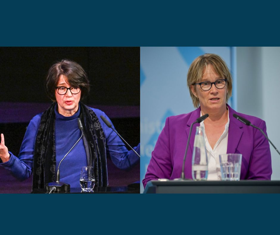 Links:Claudia Bernhard (Die Linke), Gesundheitssenatorin Bremen, und rechts: Melanie Schlotzhauer (SPD), Gesundheitssenatorin Hamburg / © Imago/Karsten Klama und Imago/epd