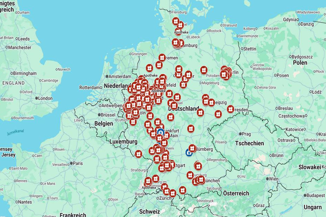 Da Eckernförde a Costanza, da Mönchengladbach a Dresda, circa 270 farmacie partecipanti si sono già iscritte alla Lunga Notte della Vaccinazione dell'8 ottobre. / © BVVA