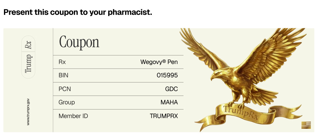 Den TrumpRx-Coupon können Patientinnen und Patienten in lokalen Apotheken landesweit einlösen. / © Screenshot TrumpRx
